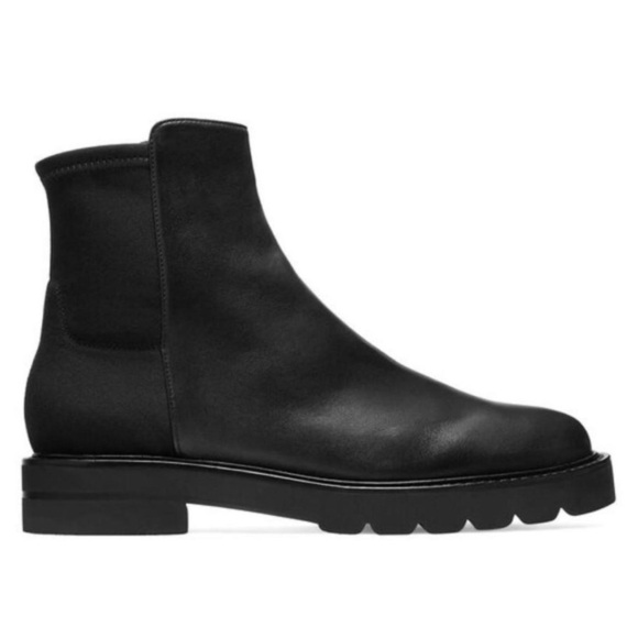 Stuart Weitzman 5050 Lift Black Leather Booties - new - Picture 4 of 12